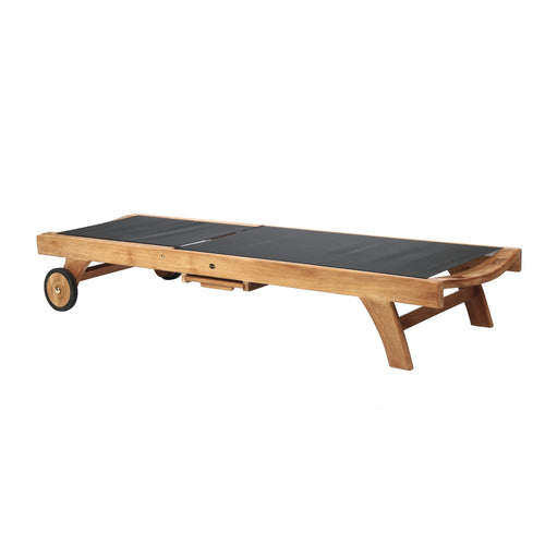 Chaise longue en teck et textilène Colorado