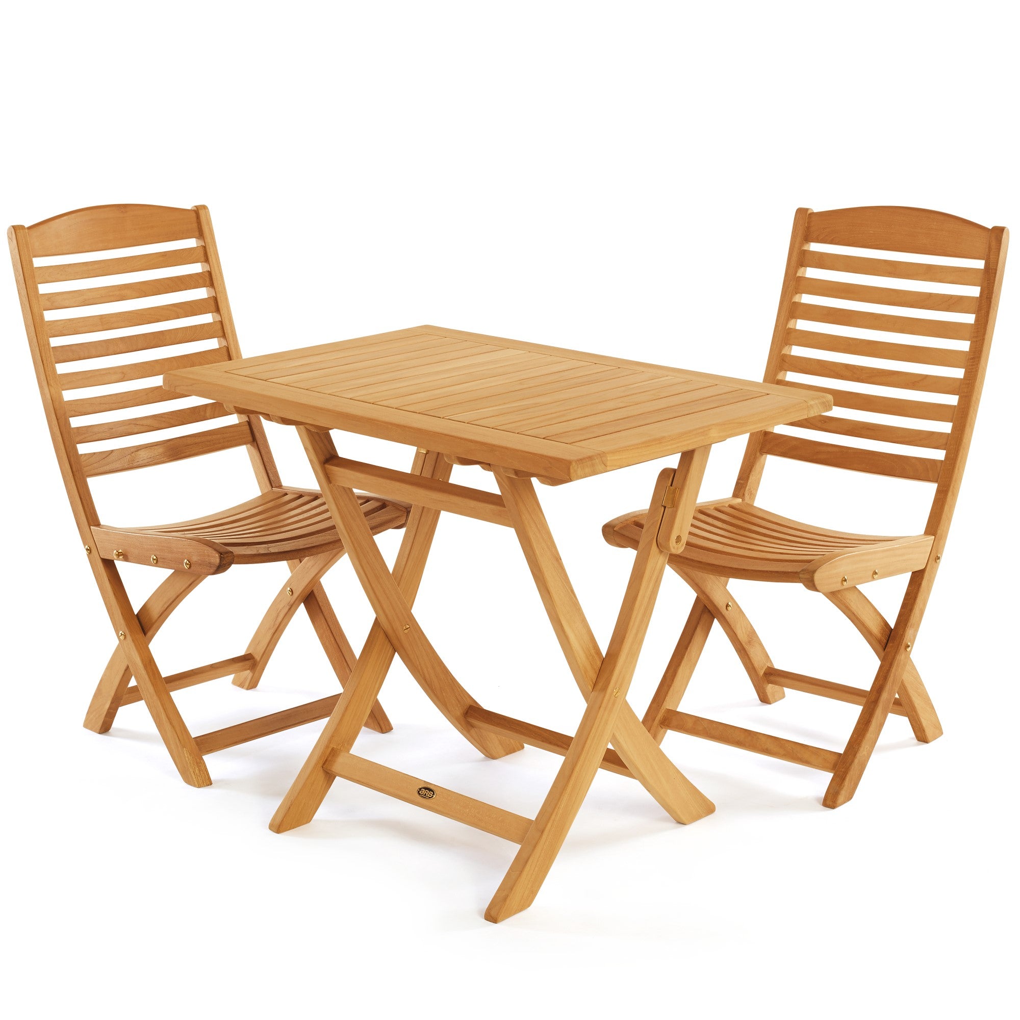 Teak Folding Table & 2 Chairs Set, 35